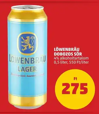 LÖWENBRÄU DOBOZOS SÖR 0,5 l