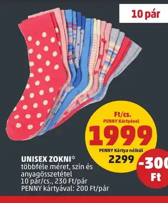 PENNY UNISEX ZOKNI 10 pár ajánlat