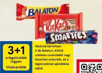 Tesco Vásárolj bármilyen 4 db Balaton, KitKat szeletes csokoládét stb. ajánlat