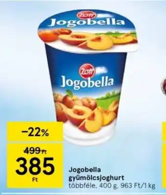Tesco Jogobella gyümölcsjoghurt 400 g ajánlat