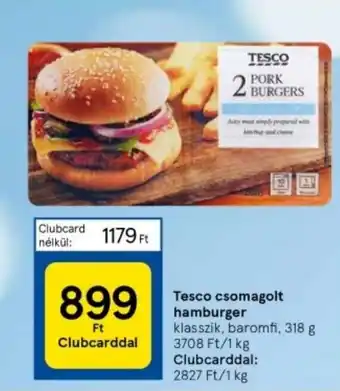 Tesco Tesco csomagolt hamburger 318g ajánlat