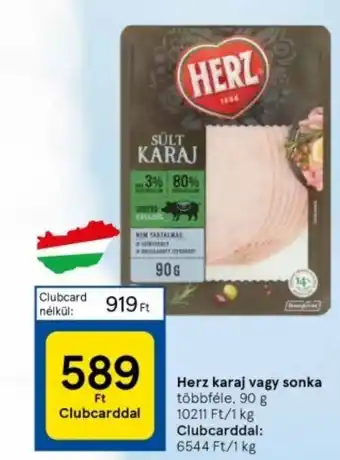 Tesco Herz karaj vagy sonka 90 g ajánlat