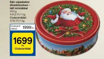 Tesco Dán vajaskeksz díszdobozban téli mintákkal 454 g ajánlat