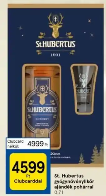 St Hubertus gyógynövénylikőr ajándék pohárral 0,7l