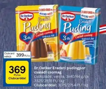 Tesco Dr.Oetker Eredeti pudingpor családi csomag 3x44g ajánlat