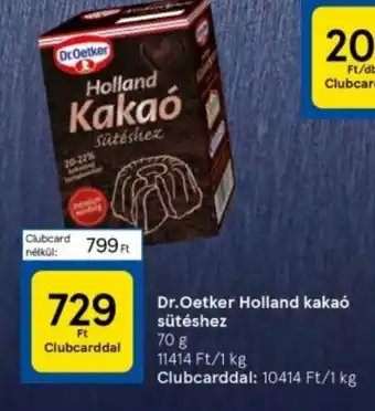 Tesco Dr Oetker Holland kakaó sütéshez 70g ajánlat