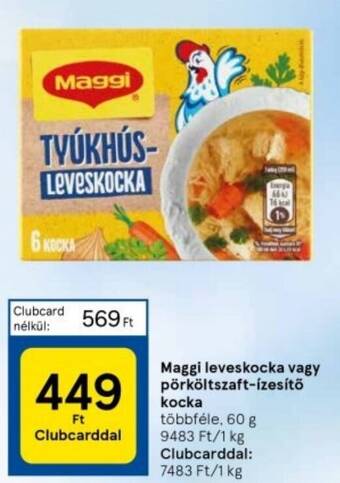 Tesco Maggi leveskocka vagy pörköltszaft ízesítő kocka 60g ajánlat