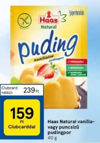 Haas Natural vanília vagy puncsízű pudingpor 40 g