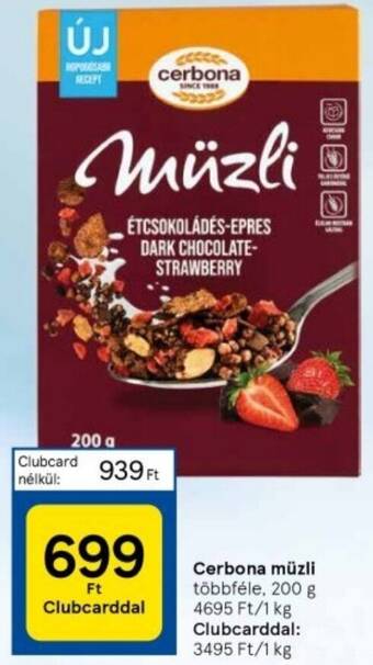 Tesco Cerbona müzli 200g ajánlat