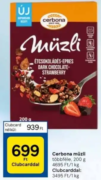 Tesco Cerbona müzli 200g ajánlat
