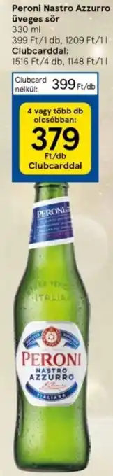 Tesco Peroni Nastro Azzurro üveges sör 330ml ajánlat