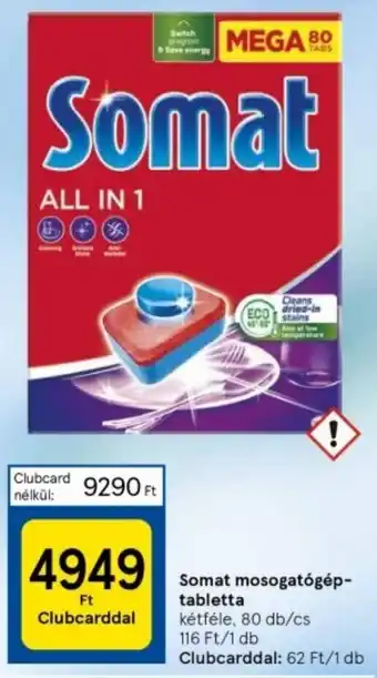 Tesco Somat mosogatógép tabletta ajánlat