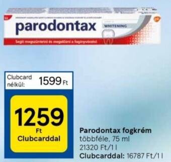 Tesco Parodontax fogkrém 75ml ajánlat