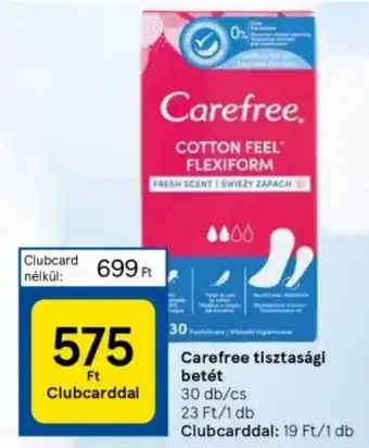 Tesco Carefree tisztasági betét ajánlat