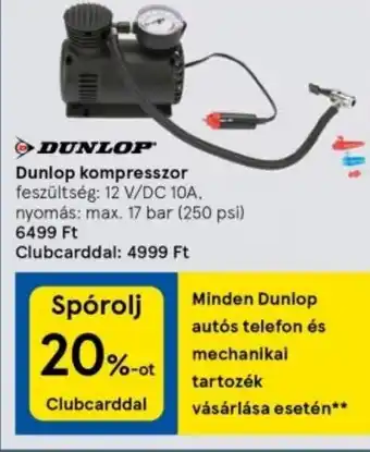 Tesco Dunlop kompresszor ajánlat