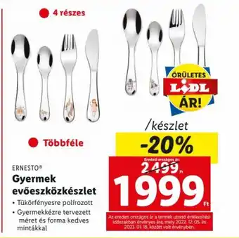 Lidl ERNESTO Gyermek evőeszközkészlet ajánlat