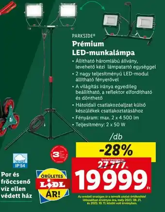 Lidl PARKSIDE Prémium LED munkalámpa ajánlat