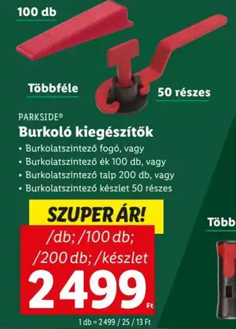 Lidl PARKSIDE Burkoló kiegészítők ajánlat