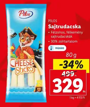 Lidl PILOS Sajtrudacska 80 g ajánlat