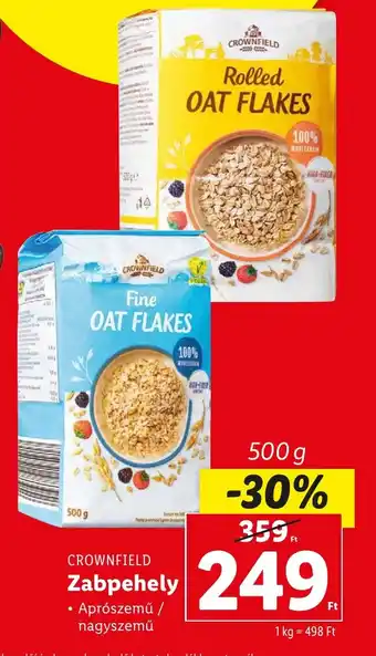 Lidl CROWNFIELD Zabpehely 500 g ajánlat
