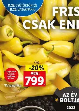 Lidl TV paprika 1 kg ajánlat