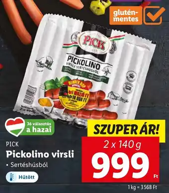 Lidl PICK Pickolino virsli 2 x 140 g ajánlat