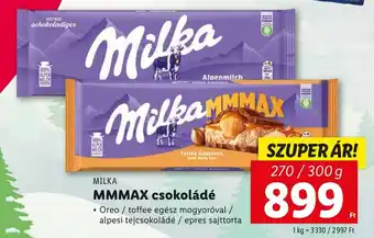 Lidl MILKA MMMAX csokoládé 270 / 300 g ajánlat