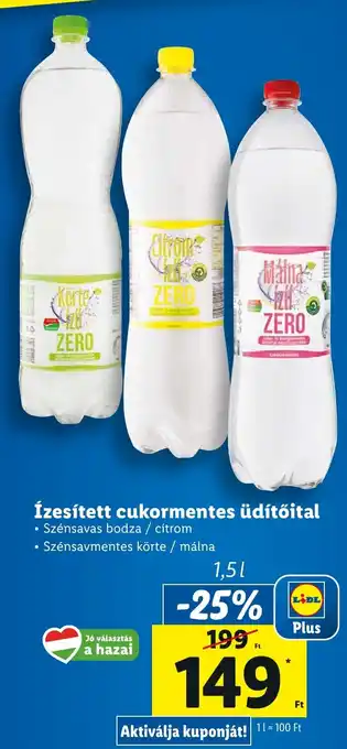 Ízesített cukormentes üdítőital 1,5 l