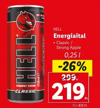 Lidl HELL Energiaital 0,25 l ajánlat