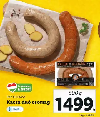 Lidl PAP KOLBÁSZ Kacsa duó csomag 500 g ajánlat
