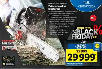 Lidl PARKSIDE PERFORMANCE Prémium akkus láncfűrész 1 db ajánlat