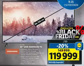 GRUNDIG 50" UHD ANDROID TV 1 db