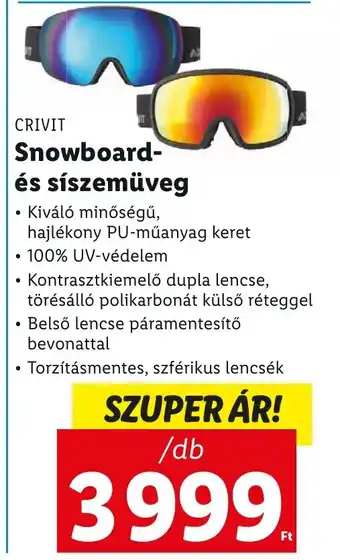 CRIVIT Snowboard- és síszemüveg 1 db