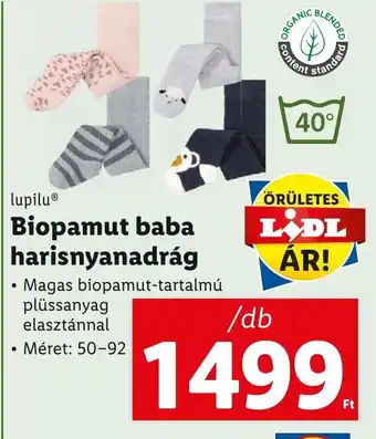 Lidl lupilu Biopamut baba harisnyanadrág 1 db ajánlat