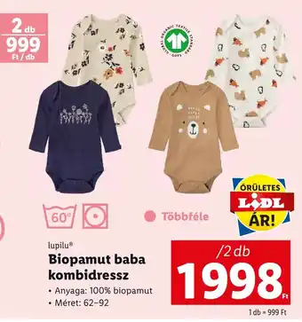 Lidl lupilu Biopamut baba kombidressz 2 db ajánlat