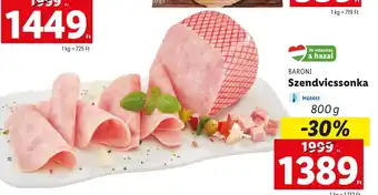 Lidl BARONI Szendvicssonka 800 g ajánlat