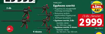 Lidl PARKSIDE Egykezes szorító 2 db / 1 készlet ajánlat