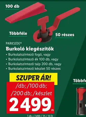 Lidl PARKSIDE Burkoló kiegészítők 100 / 200 db ajánlat
