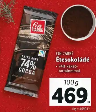 Lidl FIN CARRÉ Étcsokoládé 100 g ajánlat