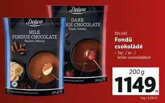 Lidl DELUXE Fondü csokoládé 200 g ajánlat
