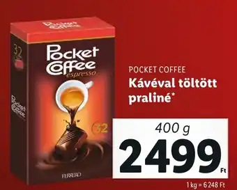 Lidl POCKET COFFEE Kávéval töltött praliné 400 g ajánlat