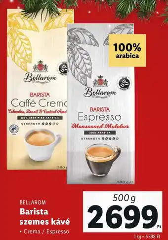 Lidl BELLAROM Barista szemes kávé 500 g ajánlat