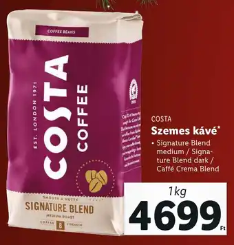 Lidl COSTA Szemes kávé 1 kg ajánlat