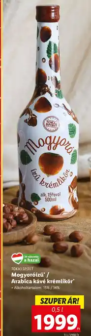 Lidl TOKAJ SPIRIT Mogyoróízű / Arabica kávé krémlikőr 0,5 l ajánlat