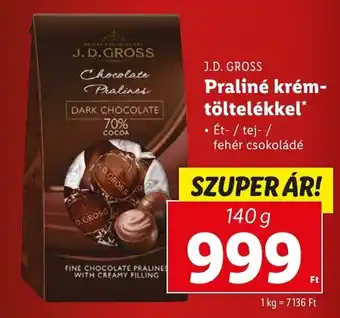 J.D. GROSS Praliné krém-töltelékkel 140 g