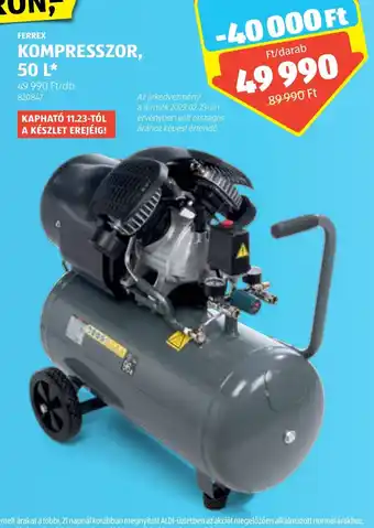 ALDI FERREX KOMPRESSZOR, 50 L 1 db ajánlat