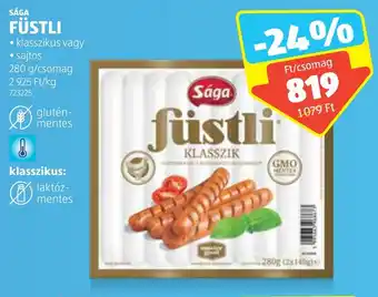ALDI SÁGA FÜSTLI 280 g ajánlat