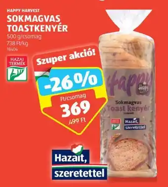 ALDI HAPPY HARVEST SOKMAGVAS TOASTKENYÉR 500 g ajánlat