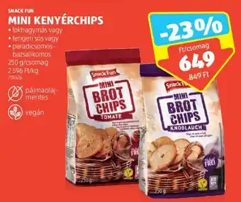 ALDI SNACK FUN MINI KENYÉRCHIPS 250 g ajánlat