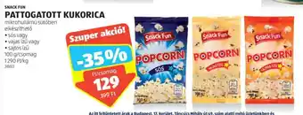 ALDI SNACK FUN PATTOGATOTT KUKORICA 100 g ajánlat